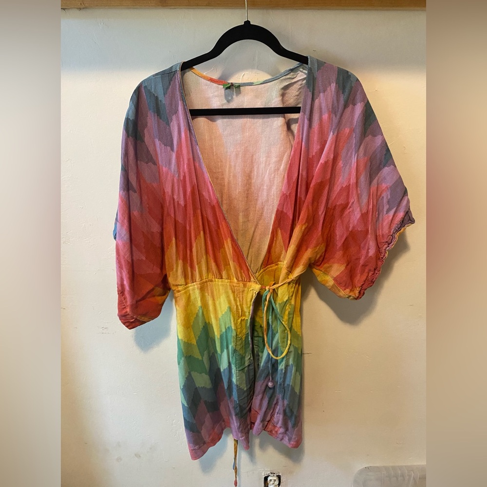 FARM Rio Colorful Geometric Patterned Wrap Dress